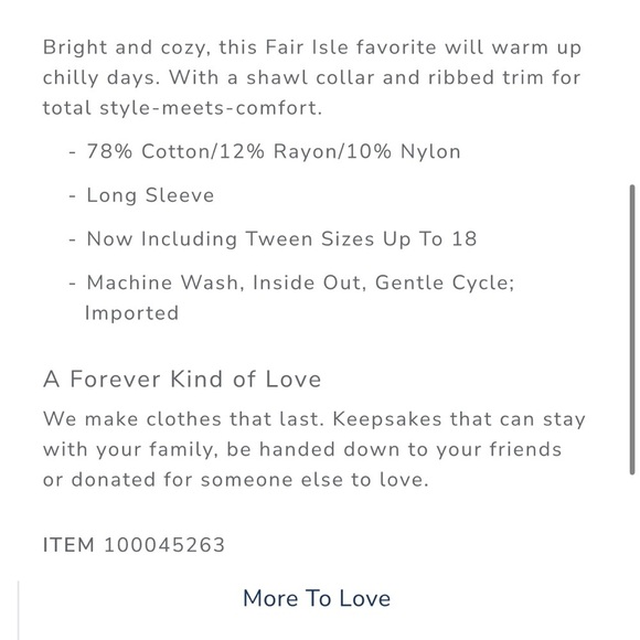 Janie and Jack Conner Navy Shawl Collar Fair Isle Sweater 12-18 months - Picture 5 of 10